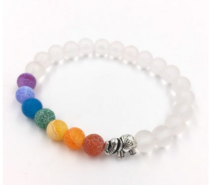 Agate Molten Rock 8mm Energy Volcanic Stone Chakra Colorful Beads Bracelet String