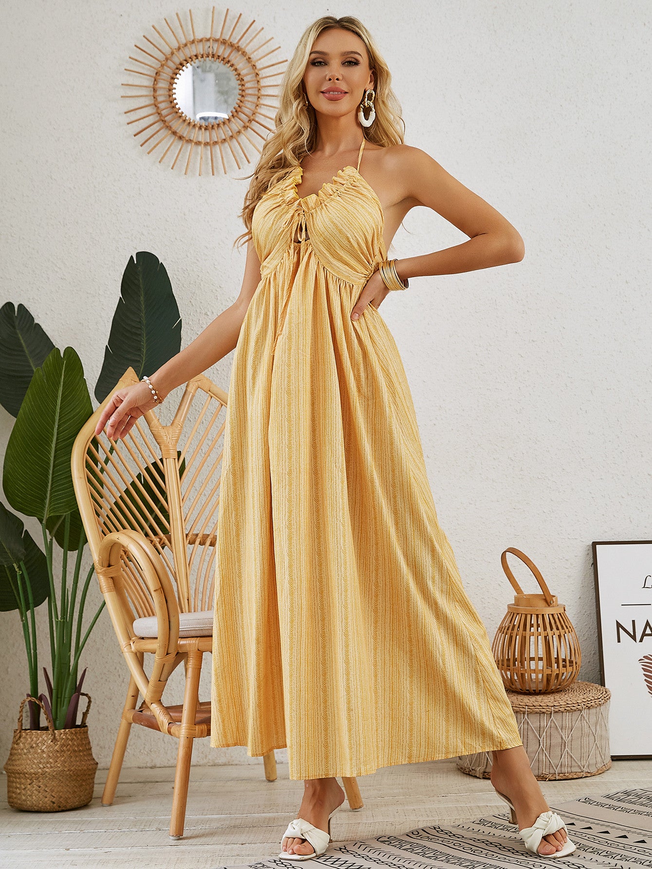 Bohemian Halter Maxi Dress