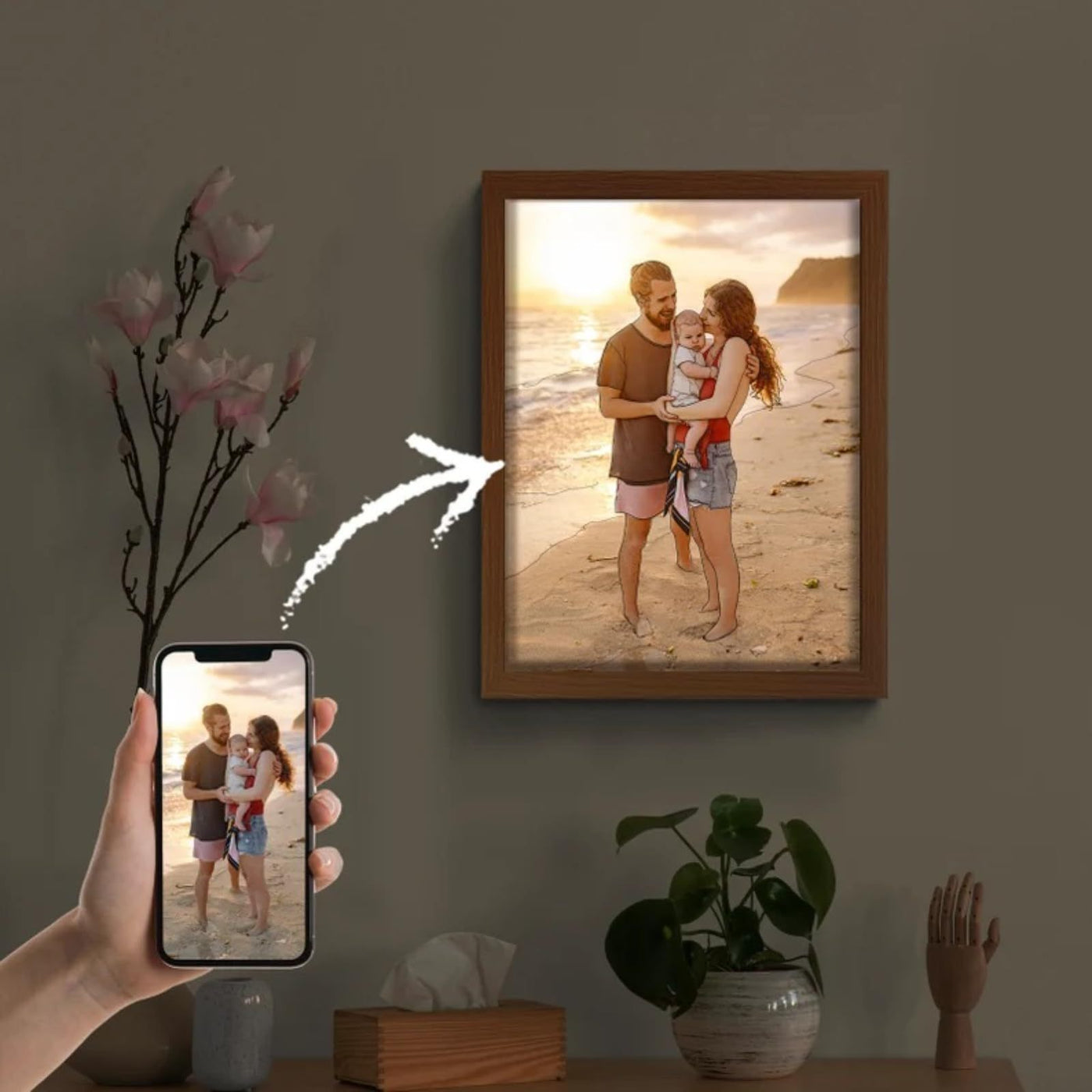 Personalized Light Painting Custom Photo Painting Led Glowing Photo Frame