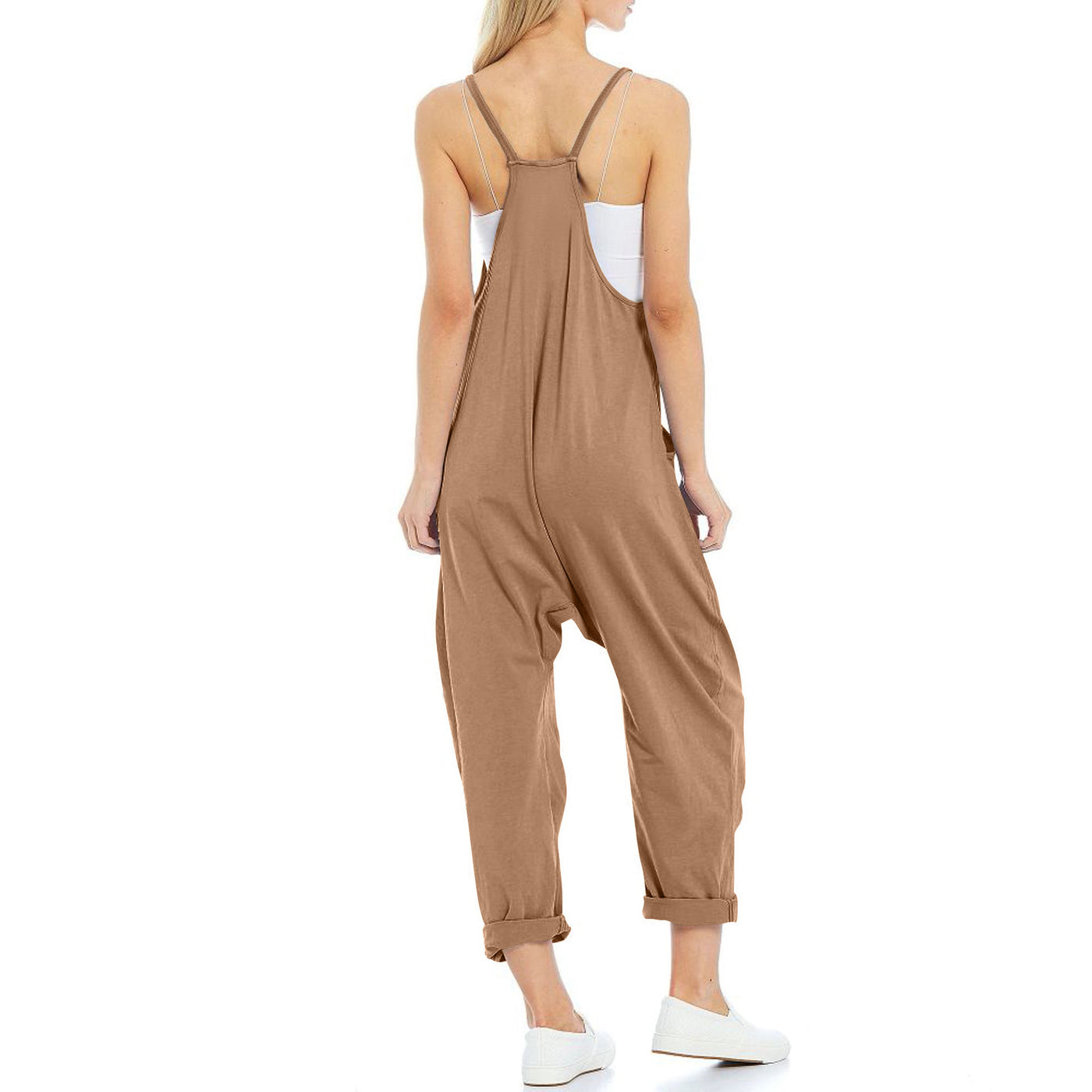 Women's Pocket Spaghetti Straps Knitted Jumpsuit