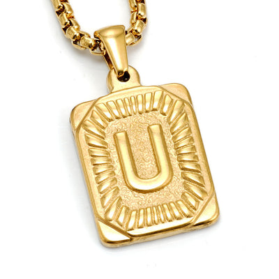 Men's Pendant Gold-plated 18K Titanium Steel Letter Necklace