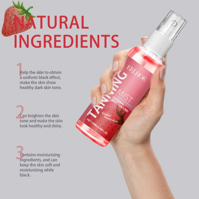 Strawberry Tanning Mist Spray and Moisturizing Skincare