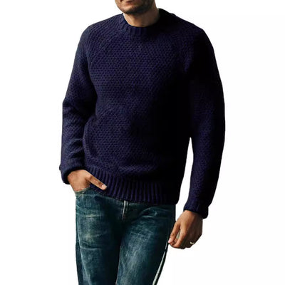 Men's Round Neck Knitted Casual Sweater