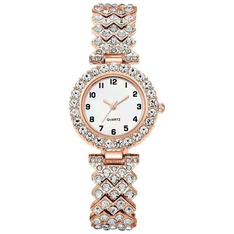 Luxury Fashion Women's Watch Set, Silver Strap, Ladies Quartz Wristwatch & Alloy Bracelet