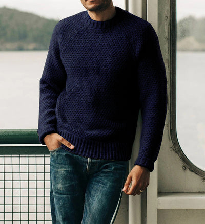 Men's Round Neck Knitted Casual Sweater