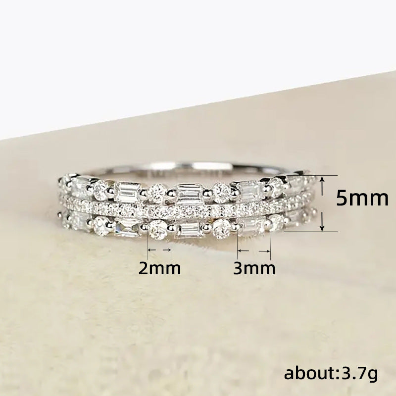 Multilayer Three-layer Fine Circle Line Ring