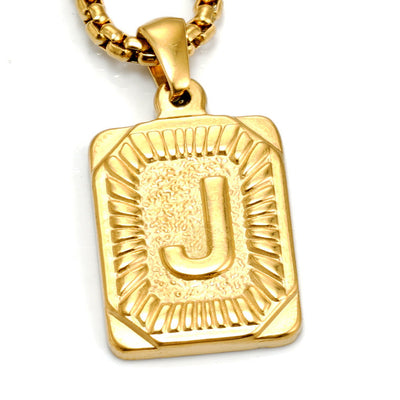 Men's Pendant Gold-plated 18K Titanium Steel Letter Necklace