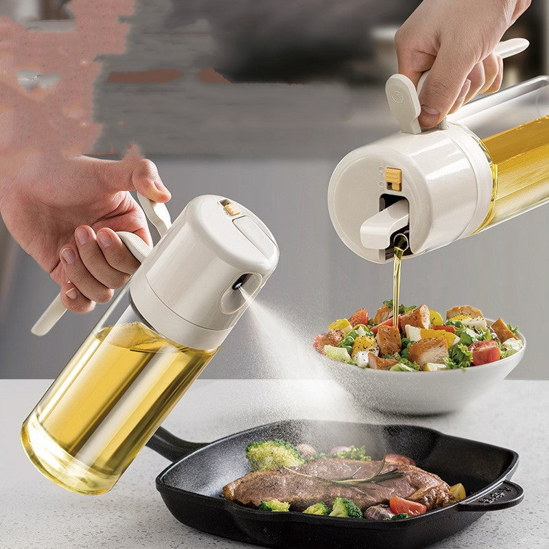 2-in-1 Oil Sprayer Bottle, BBQ Cooking Oil Dispenser, Olive Oil Pourer, Vinegar Bottle