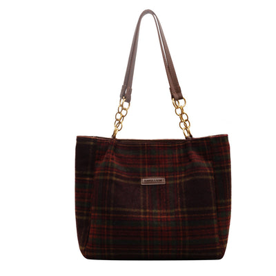 Fashion Personality Plaid Tote Bag for Women