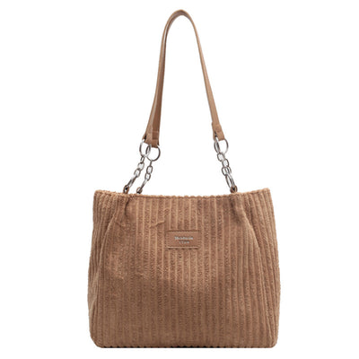 Retro Large Capacity Corduroy Shoulder Tote Bag