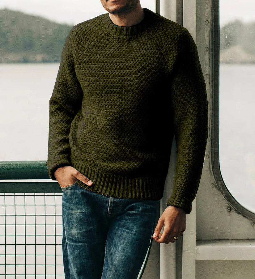 Men's Round Neck Knitted Casual Sweater