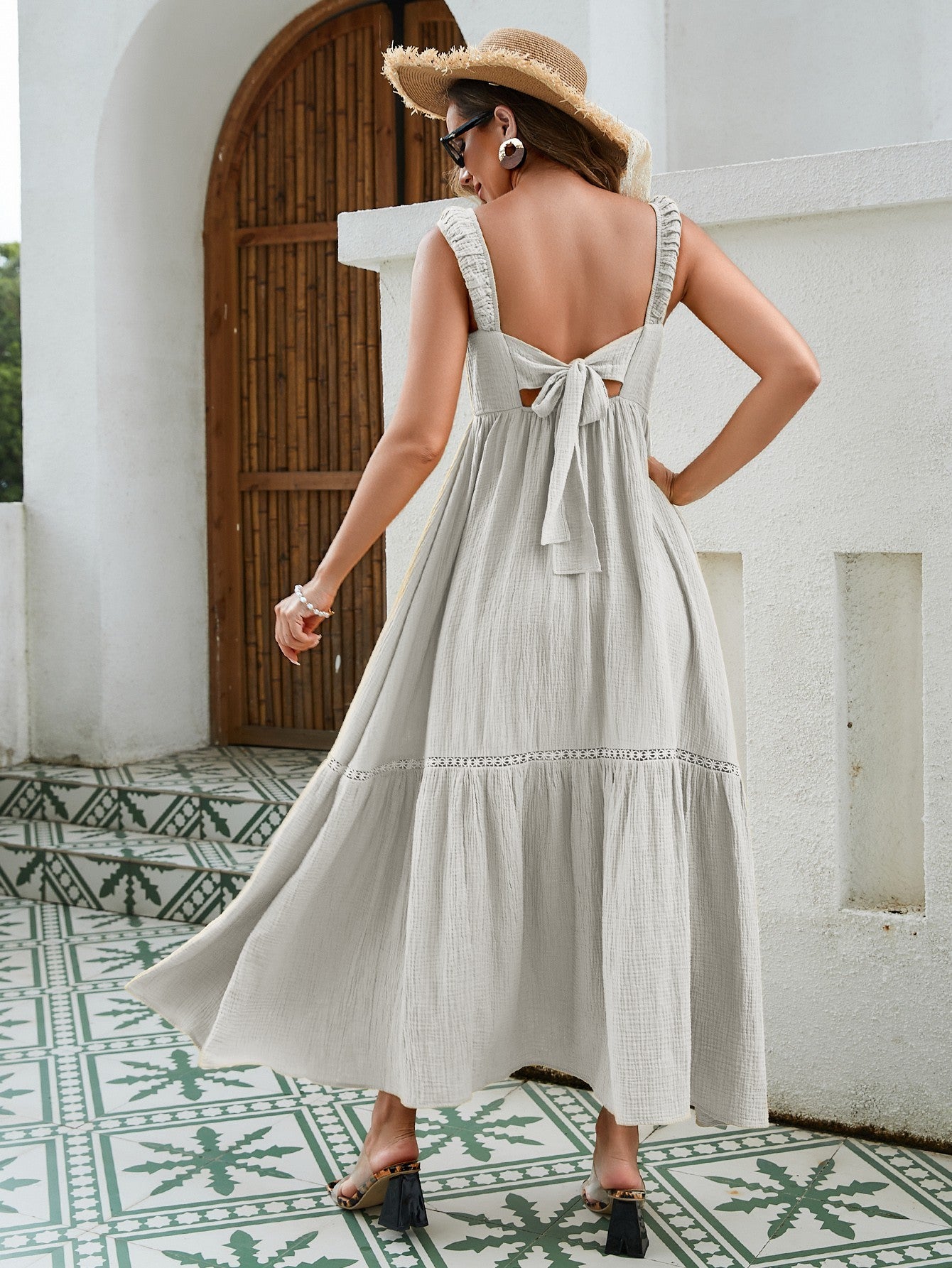 Textured Cotton Maxi Dress