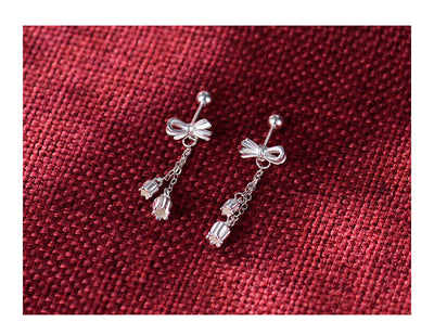 Bow Eardrops Sweet Tassel Bone Ear Studs