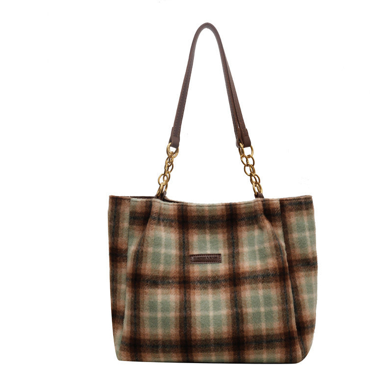 Fashion Personality Plaid Tote Bag for Women