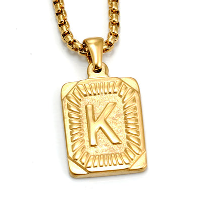 Men's Pendant Gold-plated 18K Titanium Steel Letter Necklace