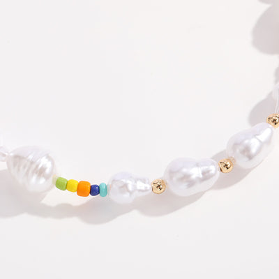 Gold-plated Inlaid Pearl Multi-row Necklace