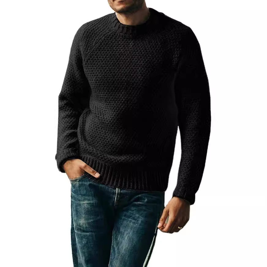 Men's Round Neck Knitted Casual Sweater