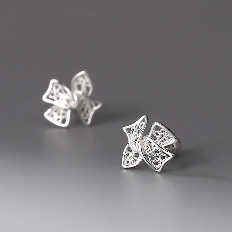 Bow Otica Stud Earrings Ornament