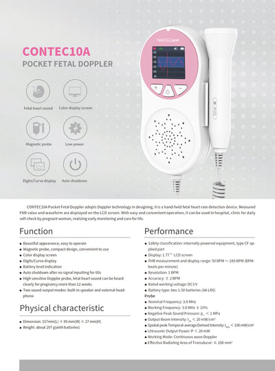 Pocket Fetal Doppler Baby Heart Rate Monitor