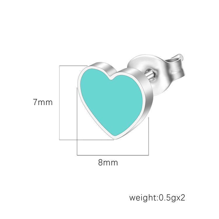 Stainless Steel Love Heart Stud Earrings