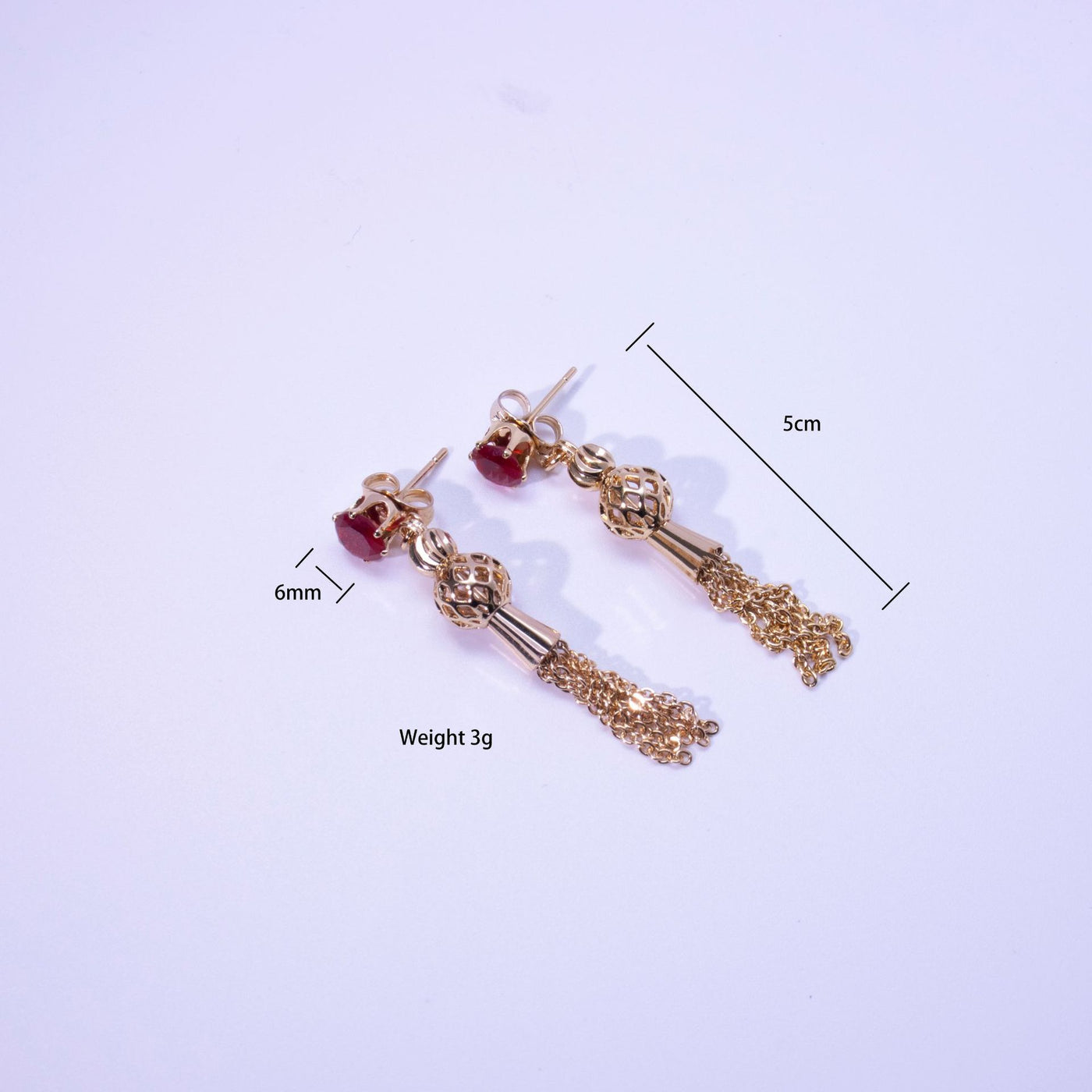 Gold-plated Diamond Tassel Eardrops Earrings