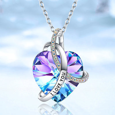 European and American Fashion Love Crystal Necklace