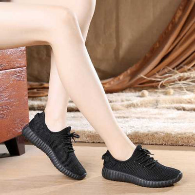 Women's Summer Mesh Shoes Flat Hollow Sneakers