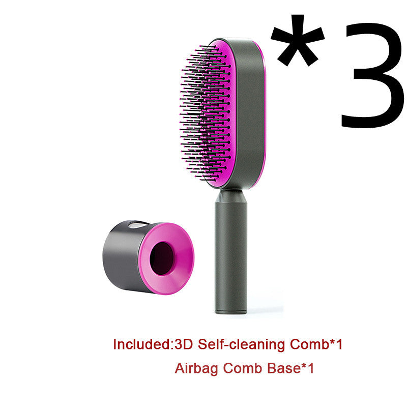 Self Cleaning Hair Brush For Women One-key Cleaning