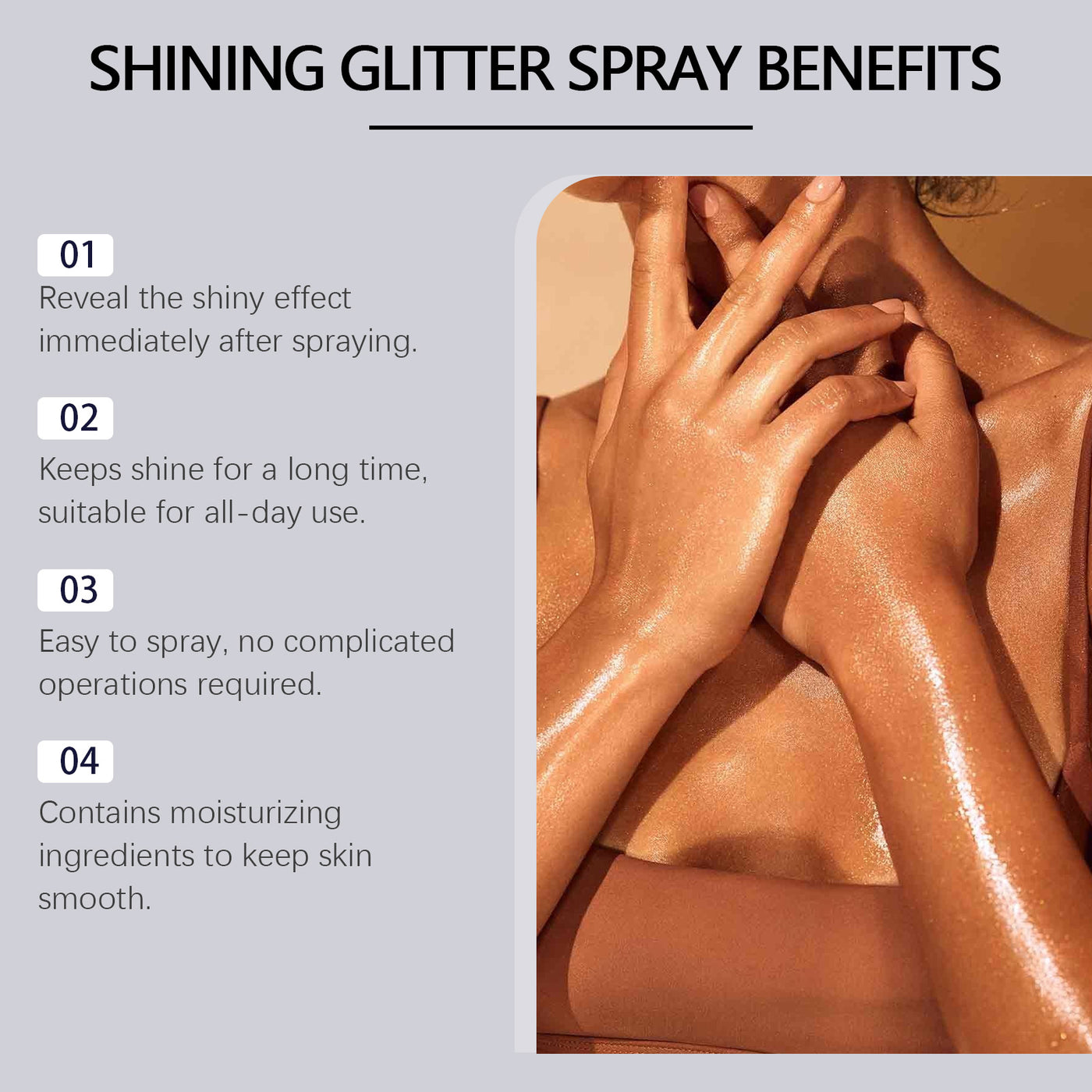 Highlighter Glitter Spray Natural Stereoscopic Long Lasting Glitter