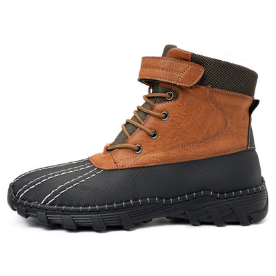 Winter Fleece Lace-up Snow Boots, Waterproof and Anti-slip