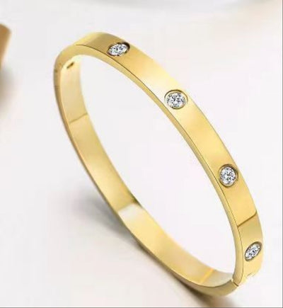 14K Gold Plated Friendship Love Bangle Bracelet