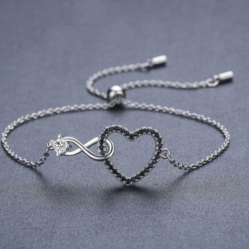 Heart-Shaped Zircon Decoration Bracelet