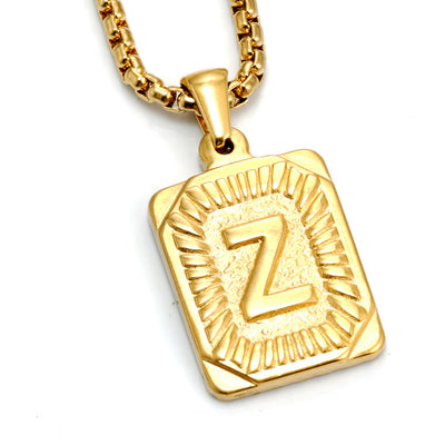 Men's Pendant Gold-plated 18K Titanium Steel Letter Necklace