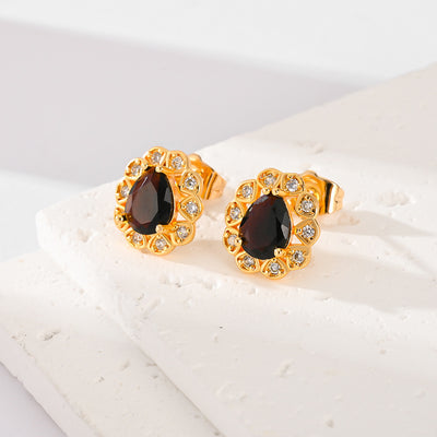 Fashion Multi-color Zircon Stud Earrings