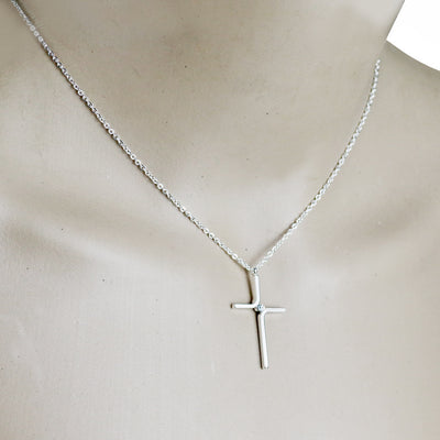 Cross Pendant Simple Necklace Titanium Steel Plating