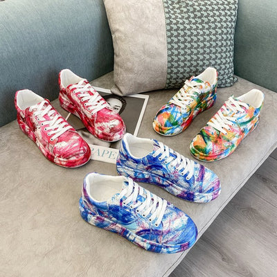 Graffiti Plus Size Casual Sneakers