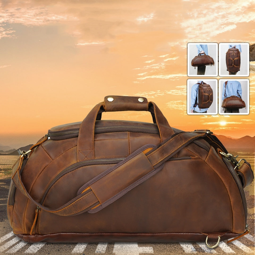 Men's Retro Cowhide Outdoor Large Capacity Travel Bag