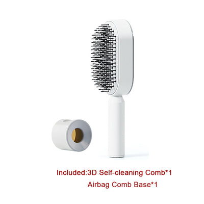 Self Cleaning Hair Brush For Women One-key Cleaning