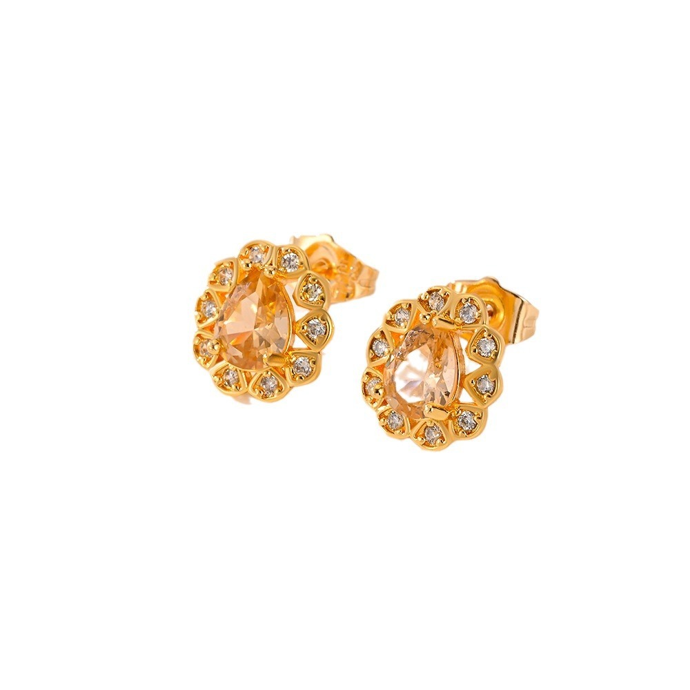 Fashion Multi-color Zircon Stud Earrings