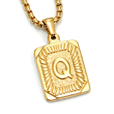 Men's Pendant Gold-plated 18K Titanium Steel Letter Necklace