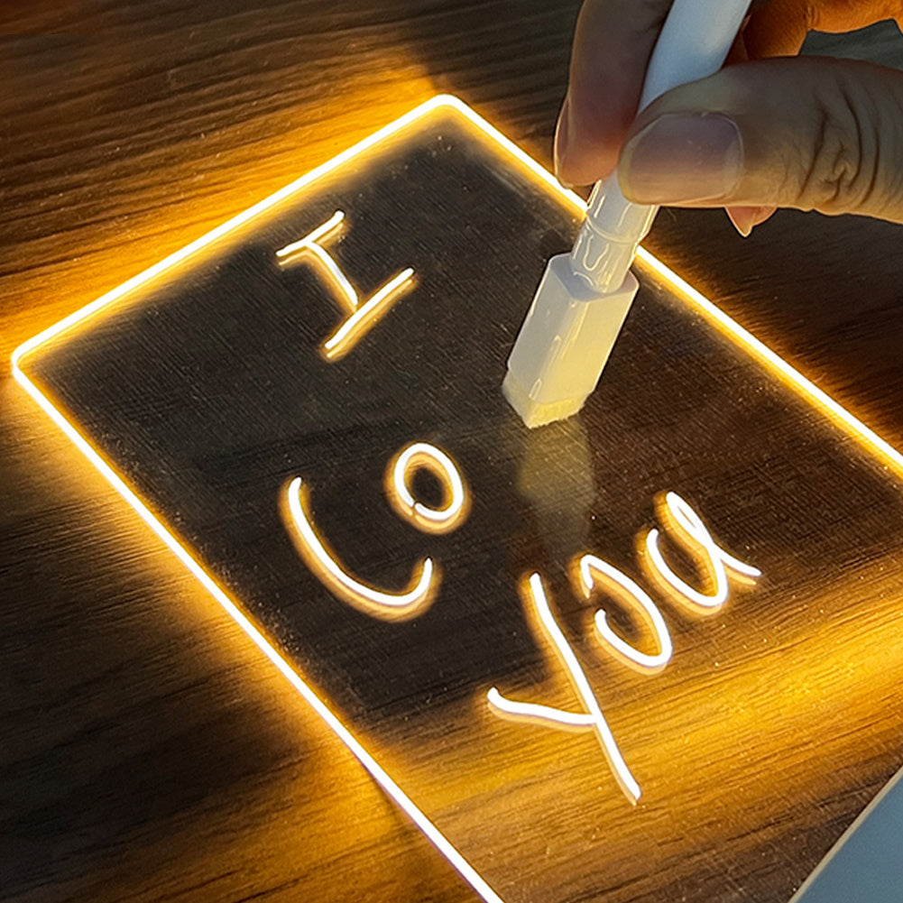 Creative Note Board LED Night Light USB Message Board Light with Pen