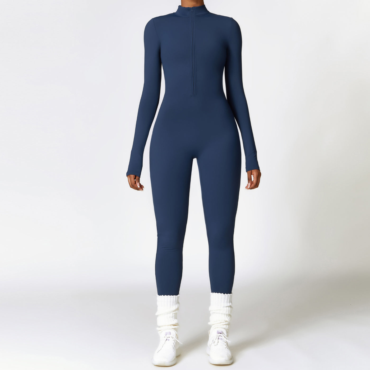 Warm Zipper Long-sleeved Jumpsuit, Yoga, Fitness, Sports Pants Breathable Bodysuit