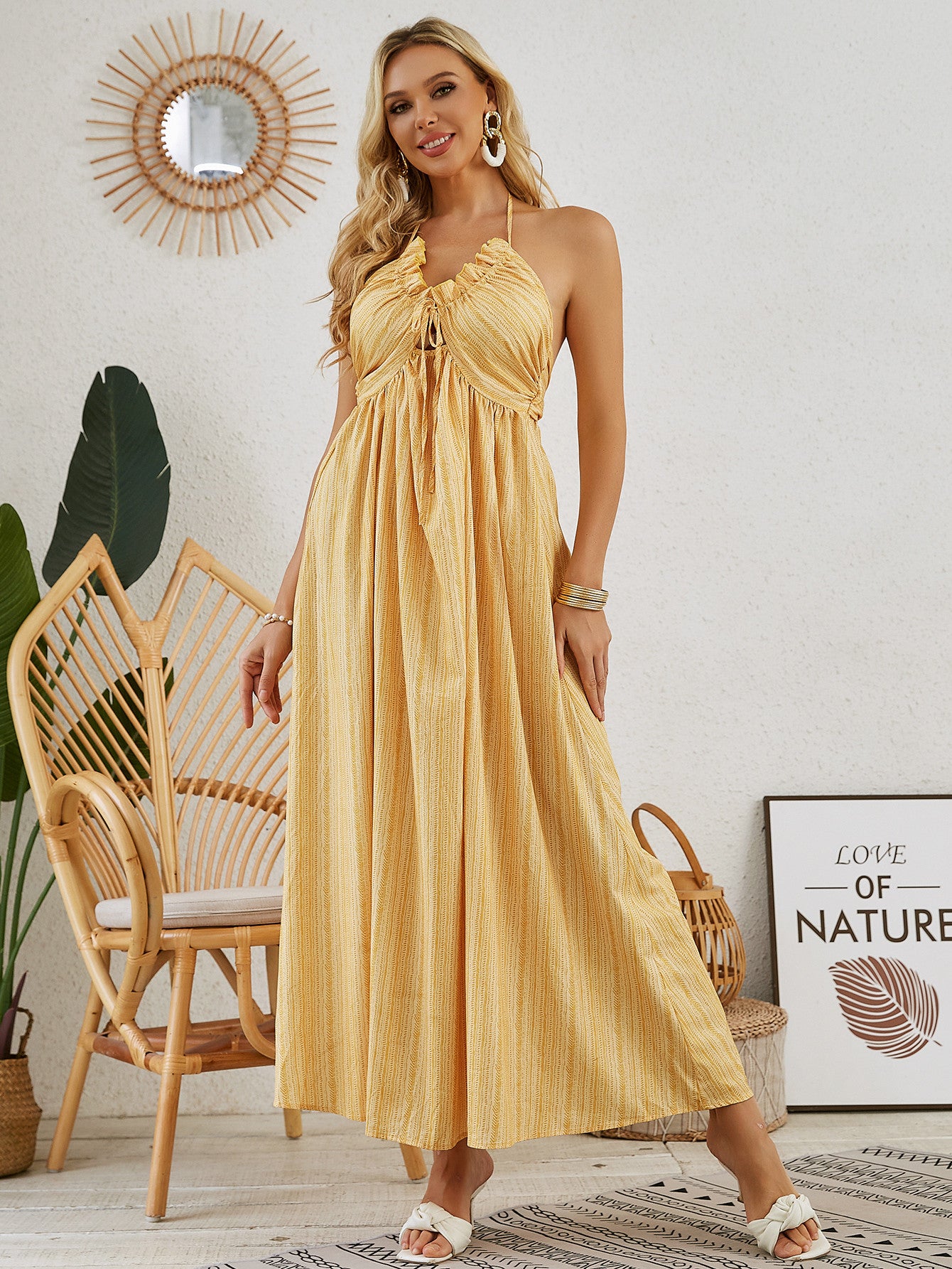 Bohemian Halter Maxi Dress