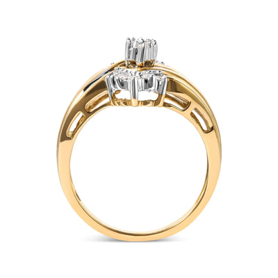 Two-Toned 10K Diamond Ring