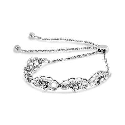 Silver Diamond  Interlocking Bracelet