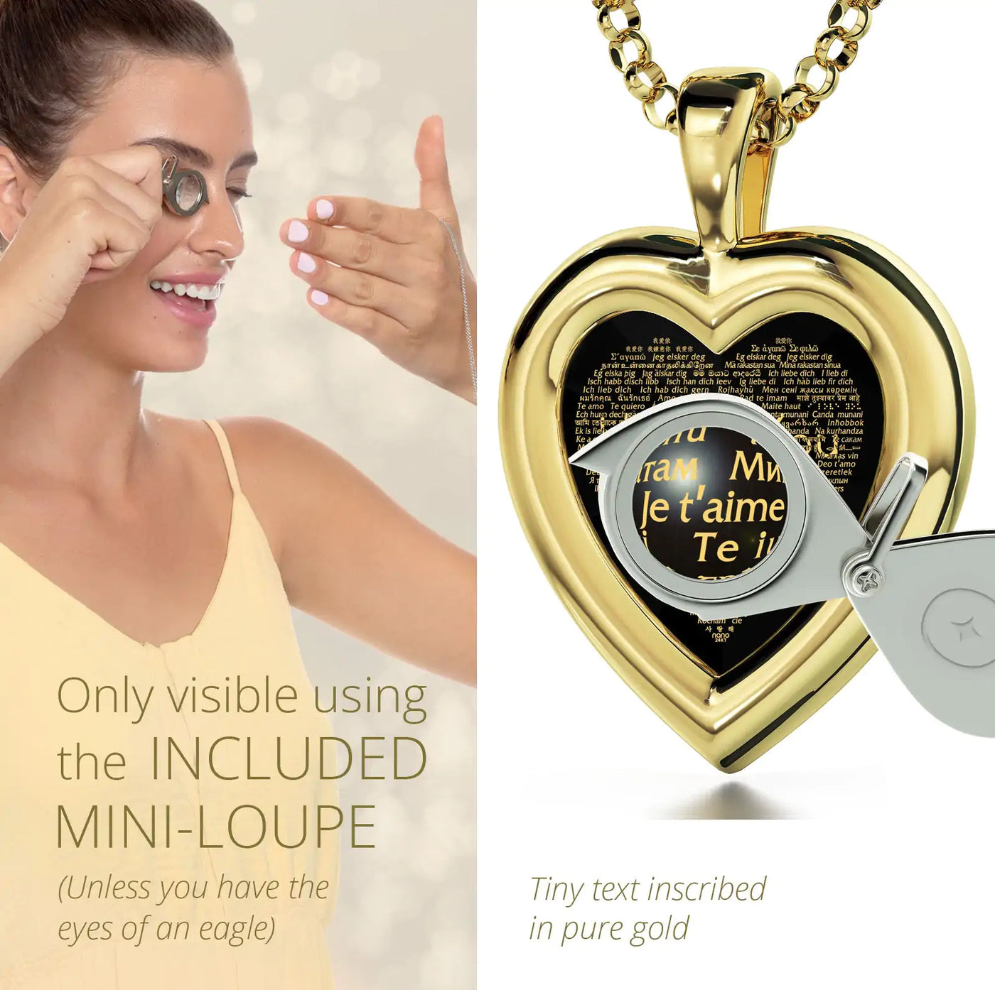 Gold Plated Silver Heart Jewelry Set Necklace and Crystal Earrings