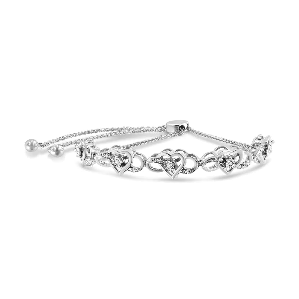 Silver Diamond  Interlocking Bracelet