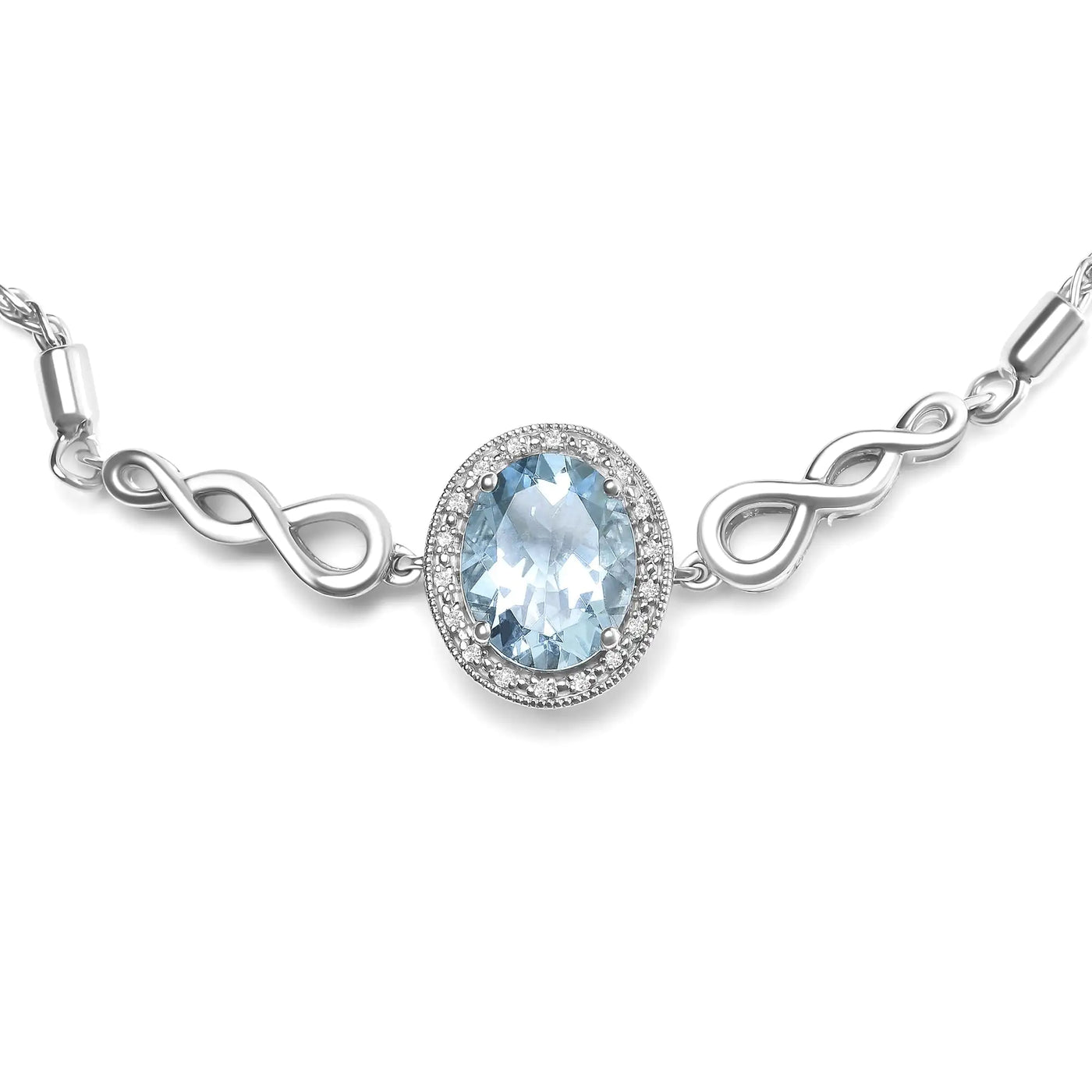 Blue Topaz and Diamond Adjustable Bracelet