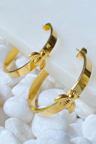 Bee Lovely Hoop Earrings