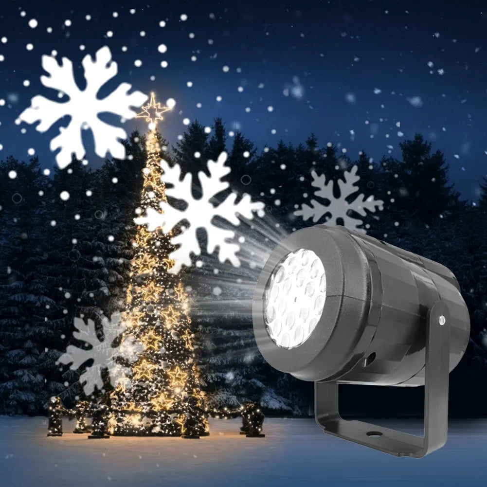 Snowflake LED Projector Light – Rotating Xmas Pattern for Outdoor Holiday Decor